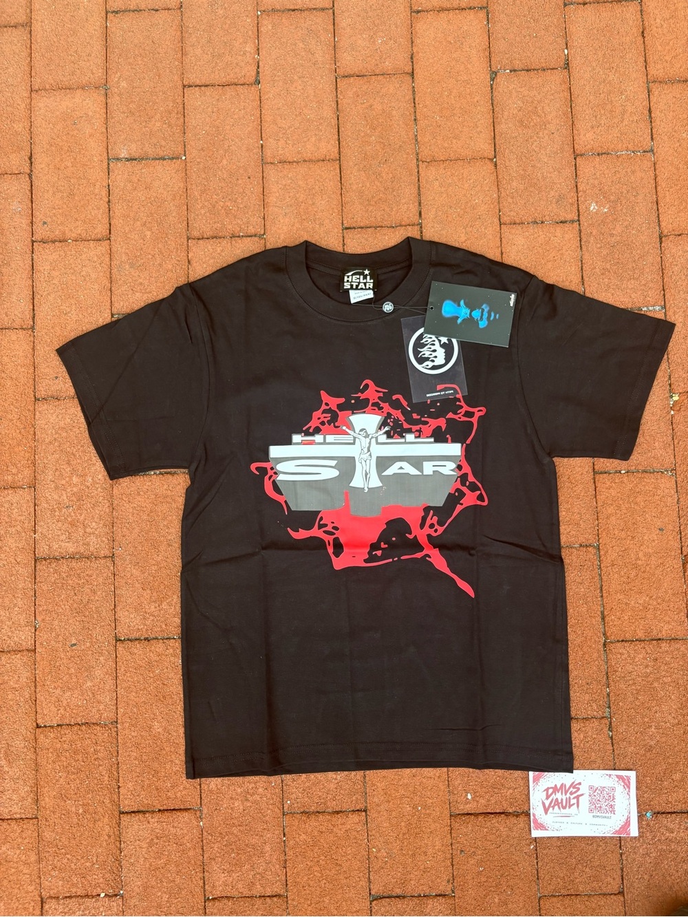 Hell Star Black Short Sleeve Graphic Tee with Red & Gray Logo (Christian brand